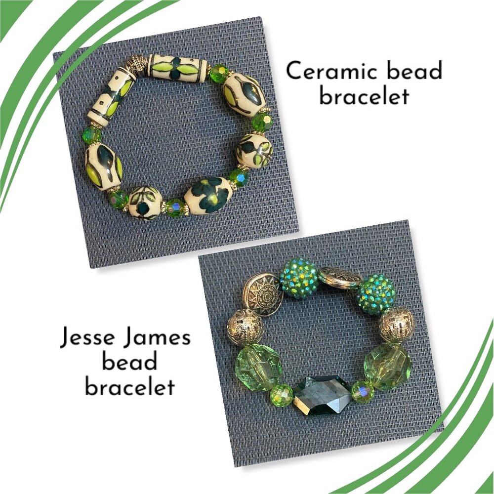 NEW Large bead green  bracelets